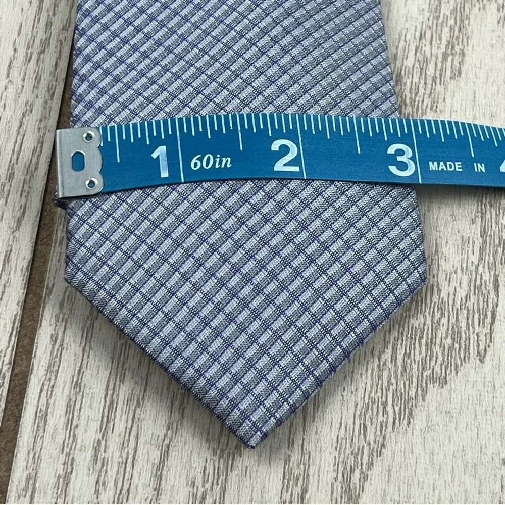 514 - Calvin Klein Tie Grey Purple CK21100056 Silk Blend MSRP $69.50